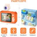 ARNSSIEN Kids Camera for Toddlers with 180° Flip Lens, 2.4 Inch IPS Screen Toddler Digital Camera for Kids 3-12, 32GB Card Included, Birthday Present for Girls & Boys - X101(Orange)