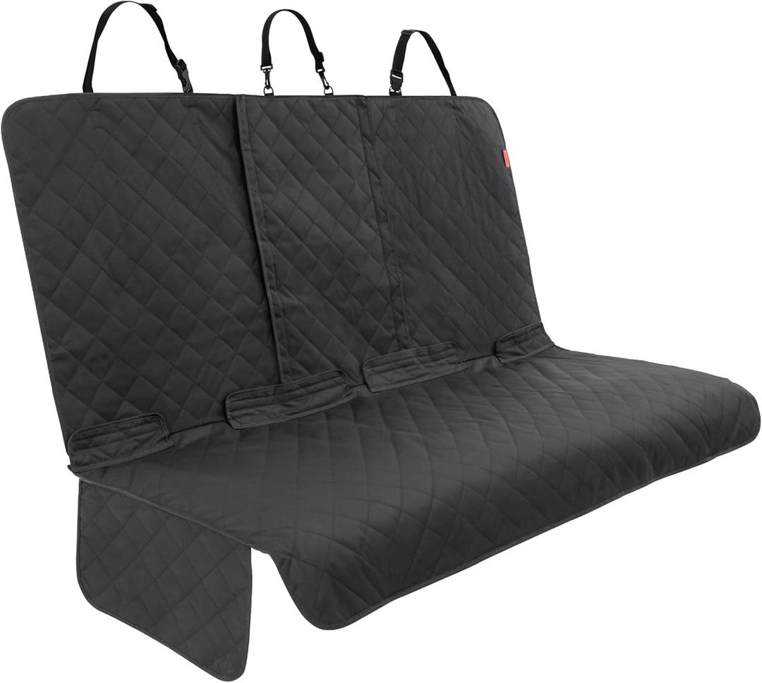 Lusso Gear Dog Car Seat Cover for Back Seat - 100% Waterproof - Full Protection from Mud, Scratches, Shedding - Non-Slip Rear Seat Protector for Dogs - Secure Fit for Car, Truck, SUV (Black) (Premium Edition - Black)