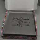 COFICE Recipe Binder  8.5x11 3 Ring Blank Family Recipe Book Binder Kit to Write in Your Own Recipes with PU Faux Leather Cover and Plastic Sleeves (Grey)