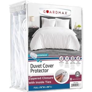 Guardmax Waterproof Duvet Cover - Jersey Fabric with Zipper Closure | Premium Quality, Bed Bug & Allergen Proof Full (76 x 86) White