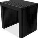 Small Bamboo Dining Bench, 17inch Farmhouse Decor Indoor Kitchen Table Bench, Entryway Shoe Rack Bench, Outdoor Bench, Solid Bamboo Benches for Living Room, Hallway, Bedroom, Bathroom (Black)