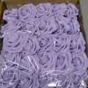 N&T NIETING Purple Artificial Flowers, 25pcs Artificial Flowers Bulk Fake Flowers Roses with Stem for DIY Wedding Bridal Bouquet Baby Shower Home Decoration, Lavender