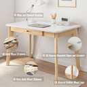IOTXY Solid Wood Writing Desk - Home Office Workbench Desk with Drawer, 39.37" Width Laptop Computer Work Study Table, 100CM, White
