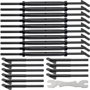 Black Cable Railing Hardware Kit, for 1/8" Cable Railing System for Metal Posts, Stainless Steel Drop Pin Turnbuckle 10 Pairs