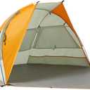 Amazon Basics Camping Sun Shelters with UPF50+ Protection, Mesh Windows for Ventilation, Simple Tool-Free Setup, 7 x 4 x 4 feet (LxWxH), Gray and Orange