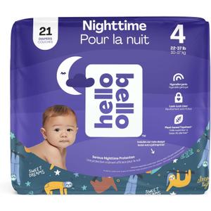 Hello Bello Premium Overnight Baby Diapers Size 4, 21 Count, Unisex, Ultra Absorbent and Soft Disposable Diapers for Babies and Toddlers (Size 4 (22-37 Pound))