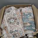 qWashable Area Rug 8x10 - Soft Large Non Slip Rugs for Living Room Stain Resistant Vintage Carpet 8x10 Area Rugs for Bedroom Dining Room Decor (Green/Beige 8'x10')