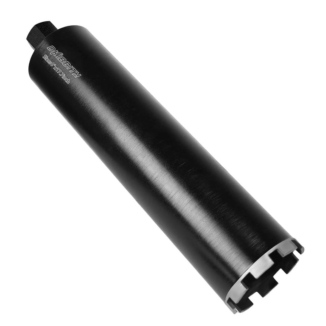 Wet Diamond Core Drill Bit 4-1/4" Diameter, Core Bit Turbo Laser-Welded Segments for Concrete, Masonry, Stone, Brick, Block, 1-1/4"-7 Thread, 15-3/4" (400mm) Drilling Depth