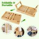 Bamboo Laptop Desk, Adjustable Foldable Bed Tray Table for Bed, Sofa, and Floor, Portable Lap Desk with Tilting Top & Drawer for Writing, Reading, Breakfast, Drawing, and Working