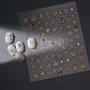 Gold Nail Art Stickers 5D Embossed Gold Nail Stickers Star Nail Decals with Heart Moon Bow Design Self Adhesive Nail Stickers Gold Star Nail Art Supplies for Women Manicure Nail Art Decorations