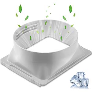 5.9 In Portable Air Conditioner Exhaust Hose Coupler Summer Portable A/C Connector Window Adapter Square Mobile A/C Coupler Connector for Air Conditioning Exhaust Duct, Square to Round (1 Piece)