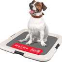 IRIS USA Pee Pad Holder for Dogs and Puppies, Potty Training Tray with Secured Latches, Non-Skid Feet, Leak Protection, Easy Clean Surface, Fits 22"x 22" Puppy Pads Size or Larger, Dark Gray