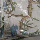 Blue Green Flower Bird Tablecloth 70 Inch Round Chinoiserie Floral Toile Table Cloth Spring Decorations Polyester Stain Resistance Round Table Cover for Party Picnic Kitchen Decor Outdoor