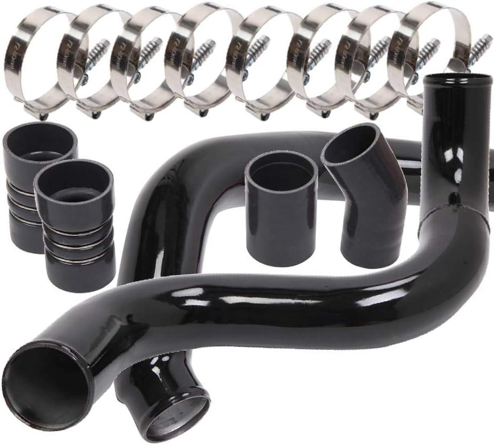Turbo Intercooler kit Pipe Boot for Ford 6.0L CAC Intercooler Pipe Boot kit 03-07 Tube Powerstroke for Ford F250 F350 F450 F550 (Black)