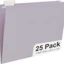 Y YOMA Legal Size - 25 Pack Colored Hanging File Folders Decorative Hanging Folder Cute Pretty File Folder for Filing Cabinet Office Home with 1/5-Cut Adjustable Tabs, Morandi Purple