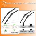 HULADAED 28''+14''+8'' Windshield Wipers Replacement for Toyota Prius C 2019-2012,Silicone Front Rear Wiper blades for MY Car-All Weather & Quiet(3 PACK)