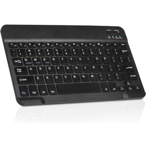 Ultra-Slim Bluetooth Rechargeable Keyboard for Samsung LS32BM801UNXGO and All Bluetooth Enabled iPads, iPhones, Android Tablets, Smartphones, Windows pc - Onyx Black