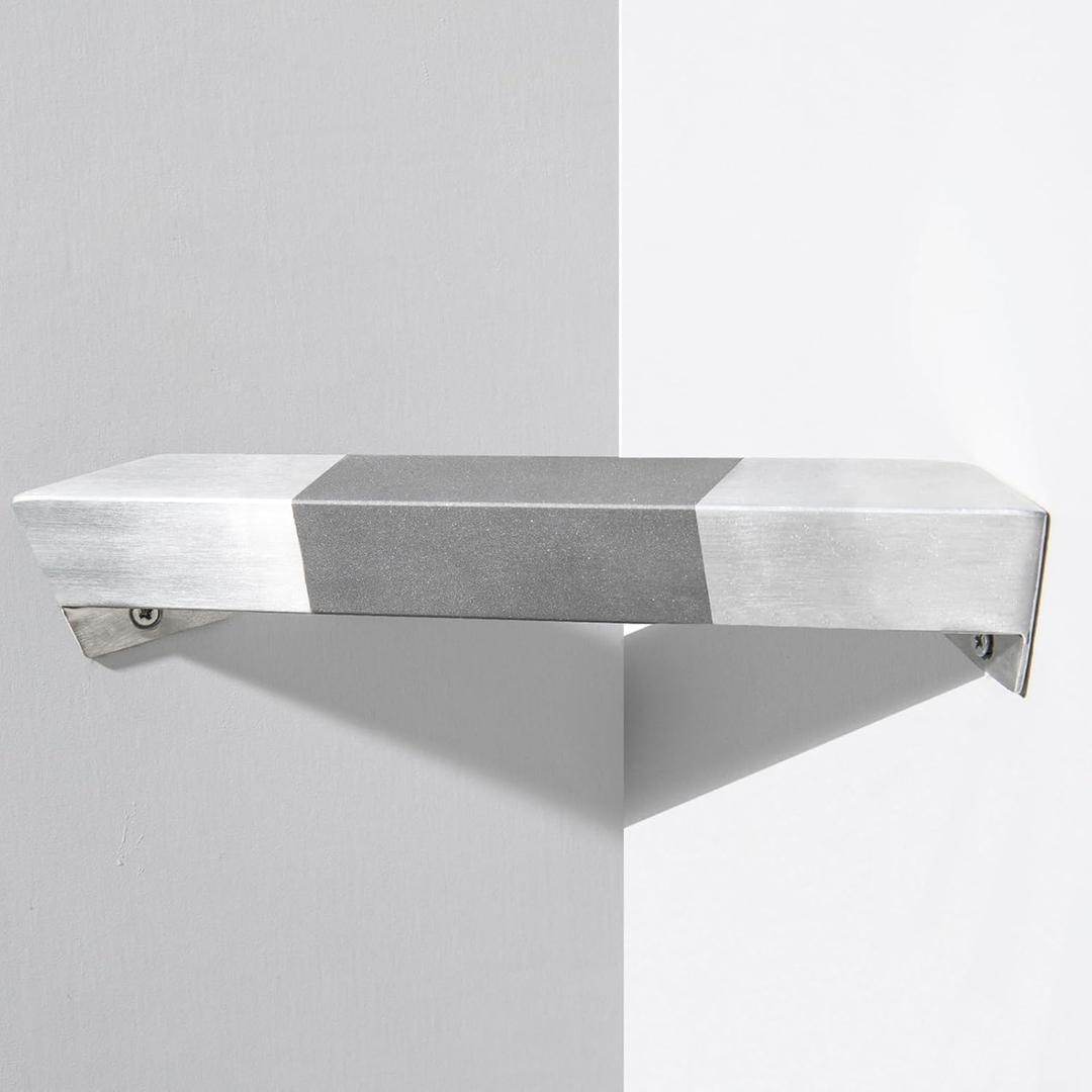 LIWEIKE Brushed Nickel Shower Foot Rest Bar Wall Mount Shower Stool for Shaving Legs Non-Slip Scrub Shower Foot Step Square Corner Shower Shaver Foot Rest