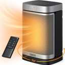 Dreo Space Heater, 1500W Portable Electric Heaters for Indoor Use, PTC Ceramic Heater for Office with Remote, Thermostat, 70Oscillation, 12H Timer, 5 Modes, Safe Quiet Room Heater for Bedroom (Standard, Silver)
