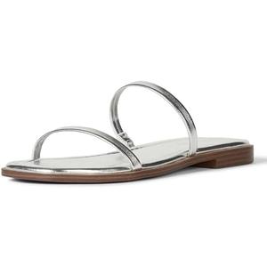 The Drop Women's Paris Square Toe Two Strap Flat Sandal, 7