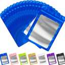 FUNFERY 100 Pack Mylar Resealable Bags Foil Packaging Bags with Clear Window,Zipper Pouch Smell Proof Bag for Food Storage,Cookies,Sample,Small Business(Blue,4x6inch)