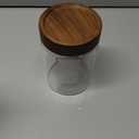 28 Fl oz/850 ml Glass Food Storage Jar, Premium Clear Glass Container Jar with Airtight Screw-on Wooden Lid, Kitchen Canisters for Coffee, Tea, Pasta, Cookies, Nuts, Spice, Candy, Overnight Oatmeal, Medium