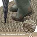 BEQHAUSE Dirt Trapper Door Mat 20" x 48", Non-Slip Washable Doormats Entrance Mat, Dirt Resistant and Absorbent Welcome Mat, Low Profile Floor Mats for Front Back Door and Entryway, Light Beige