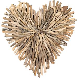 Creative Co-Op Driftwood Heart Shaped Wall Décor, 15.5"L x 20"W