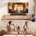 Soundbar with Subwoofer for TV, Karaoke Sound Bar with 2 Wireless Microphones for Singing, BT 5.3 Home Theater Surround Sound System with HDMI ARC Optical AUX USB for Family Party, Movie Night