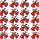 Tinsow 20 Pcs Red Christmas Bells, Tree Hanging Ornament Metal Jingle Bells for Christmas Holiday Decoration (20, Red)