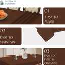 Brown Cotton Tablecloth, Table Cloth 52x70 Inch, Fits 4-6 Seats, Durable, Washable, Wrinkle Resistant, Rectangle Table Cover for Dining, Fall Gatherings, Rustic Decor, Thanksgiving