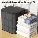 4 Pack Large Clothes Storage Bags, Comforter Storage organizers with lid, Clothing Storage Bins with Reinforced Handles, Sturdy Zippers, for Clothes & Bedding