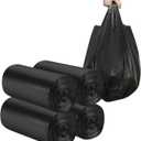 2-4 Gallon Portable Trash Bags,120 Counts Thicken portable Small Garbage Bags for Office, Kitchen,Bedroom Trash Can,Strong Trash BagsBlack