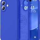 Vooii Magnetic for iPhone 17 Case, Compatible with Magsafe (Premium Liquid Silicone) (Integrated Camera Control Button) Full Body Protective Anti-Scratch Microfiber Lining 6.3", Klein Blue