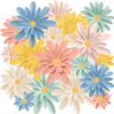 MotiMind 18 Pcs Paper Flowers Decorations for Wall DIY Flower Bulletin Board 3D Fiesta Paper Floral Backdrop Decoration for Photo Backdrop Classroom Back to School Party(Bright Color)