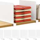 HBlife 6 Pcs White Acrylic Shelf Dividers, Vertical Purse Organizer for Closet Perfect for Sweater, Shirts, Handbags in Bedroom and Kitchen, Closet Separators for Organization Cabinet