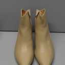 Coutgo Womens Kitten Heel Ankle Boots Pointed Toe Side Zipper Fall Winter Booties Shoes (9, Khaki)