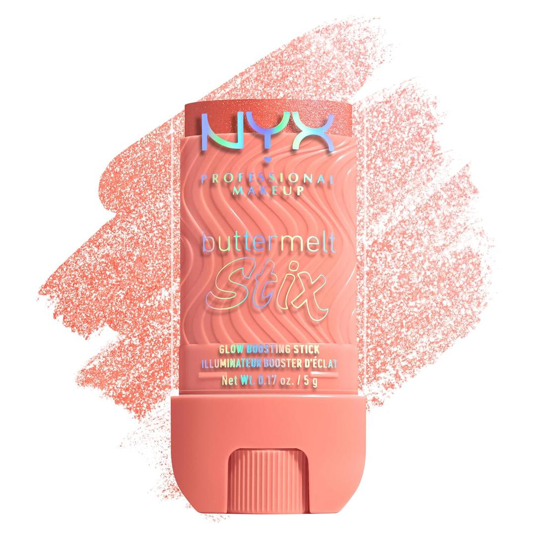 NYX PROFESSIONAL MAKEUP Buttermelt Glaze Stix, Non-Greasy Highlighter Stick With Up To 8HR Make Up Wear - 09 Melt Down (Peach)