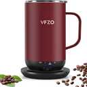 Self Heating Coffee Mug,High-Capacity- 18 oz, 180 Min Battery Life, Smart Heated Coffee MugSmart Mug, Simple Temperature Control Operation, Gifts for Family Members (Burgundy)