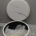 Cpintltr Velvet Storage Ottoman Round Footrest Stool Multifunctional Upholstered Ottoman Modern Accent Vanity Stools Tray Top Coffee Table Suitable for Living Room Bedroom Entryway Cream