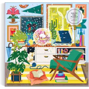 Galison Disco Life  500 Piece Foil Jigsaw Puzzle Featuring Beautiful Artwork of Disco Ball Inspired Still Life