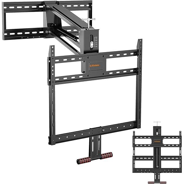 Fireplace Pull Down TV Mount Over Fireplace with Height Adjust for Most 43" 