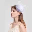 Fascinators for Women Girls Feather Flower Fascinator Headwear Wedding Cocktail Tea Party Hats (US, Alpha, One Size, Pink) (Pink)