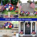 44 Heads Artificial Cemetery Flowers for Grave, 2 Bouquets UV Resistant Outdoor Grave Decorations Daisies, Red White Blue Patriotic Memorial Flowers for Veterans Outdoor Indoor USA 250th Anniversary