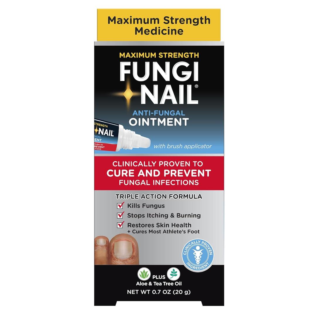 Fungi Nail Anti-Fungal Ointment, Kills Fungus That Can Lead to Nail & Athletes Foot with Tolnaftate & Clinically Proven to Cure Infections, Natural Color, 0.7 Fl Oz (Exp: 06/2026)