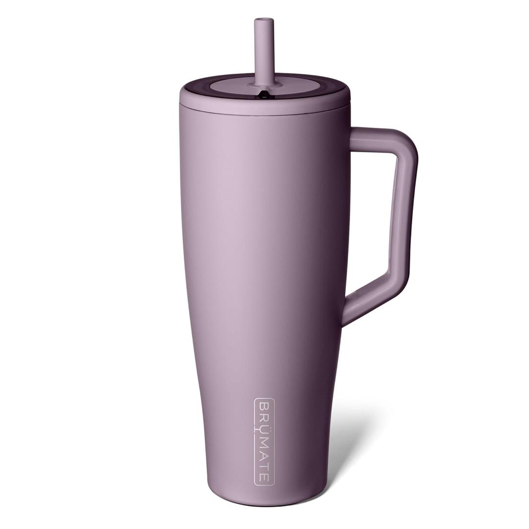 BrMate Era 40 oz Tumbler with Handle and Straw | 100% Leakproof Insulated Water Bottle Tumbler with Lid and Flexible SoftSip Straw | Made of Stainless Steel | Cup Holder Friendly | 40oz (Lilac Dusk)