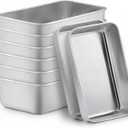 TeamFar Loaf Pans for Baking, 9 5 Inch Stainless Steel Loaf Bread Pans Tins for Homemade Bread/Brownies, Healthy & Sturdy, Oven & Dishwasher Safe - Set of 8