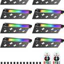5W RGB Retaining Wall Lights 7 inch LED Hardscape Lighting Color Changing Low Voltage Landscape Paver Lights 12V 24V Step Lights Outdoor IP68 Waterproof Stair Lighting (8 Pack+Connectors) (RGBW)