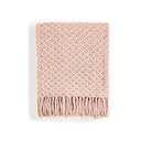 CREVENT Farmhouse Boho Knitted Throw Blanket for Couch Sofa Chair Bed Home Decoration, Soft Warm Cozy Light Weight for Spring Summer Fall (50''X60'' Blush Pink)
