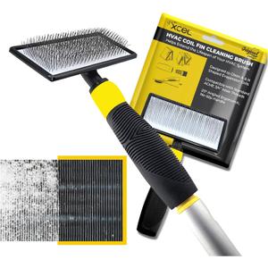 FinXCEL HVAC Coil Cleaning Brush | ACME Pole Compatible | 135 Angled Pins | DIY Tool for Tight A/C Coil Spaces | Chemical-Free | Pole Not Included